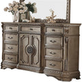 Acme Northville Wooden 9 Drawer Dresser in Antique Silver