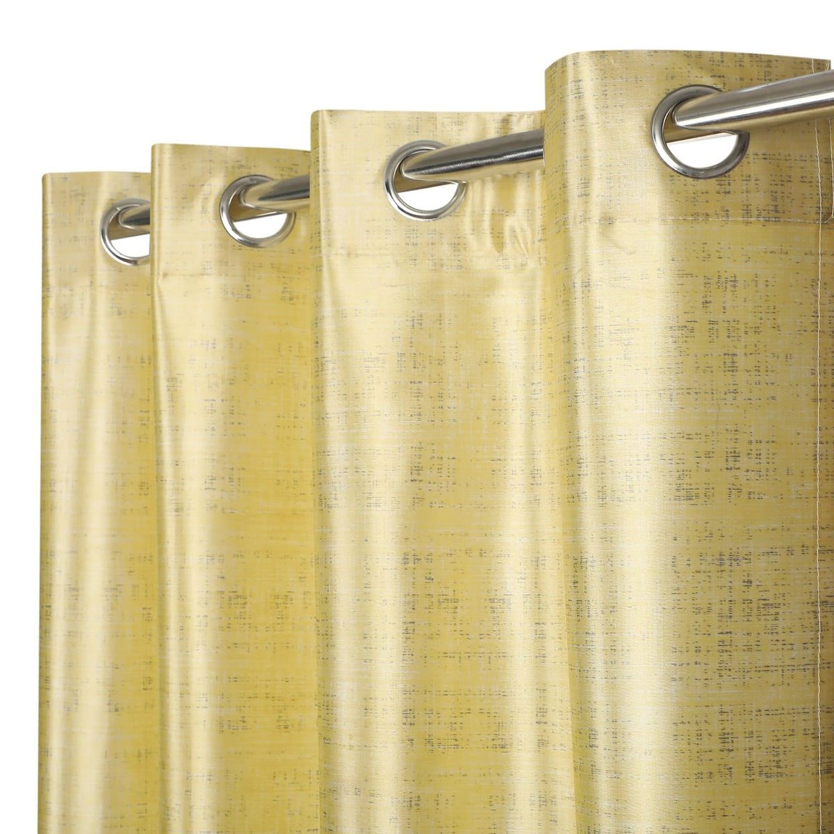 HOMLUXE Plain Jelly Curtain 5 Feet for Window | Yellow Plain, 2 Piece Decorative Eyelet Curtain | Elegant Printed Curtain Panel