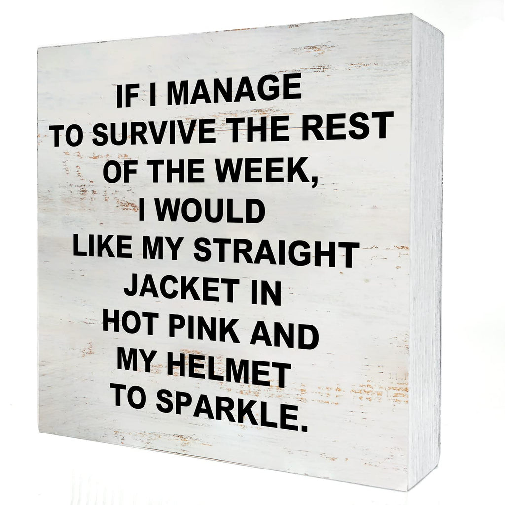 I Match Energies Wooden Box Sign with Saying Desk Decor 5 x 5 Inch Funny Office Box Sign Wood Plaque Block Sign Rustic Home Offi