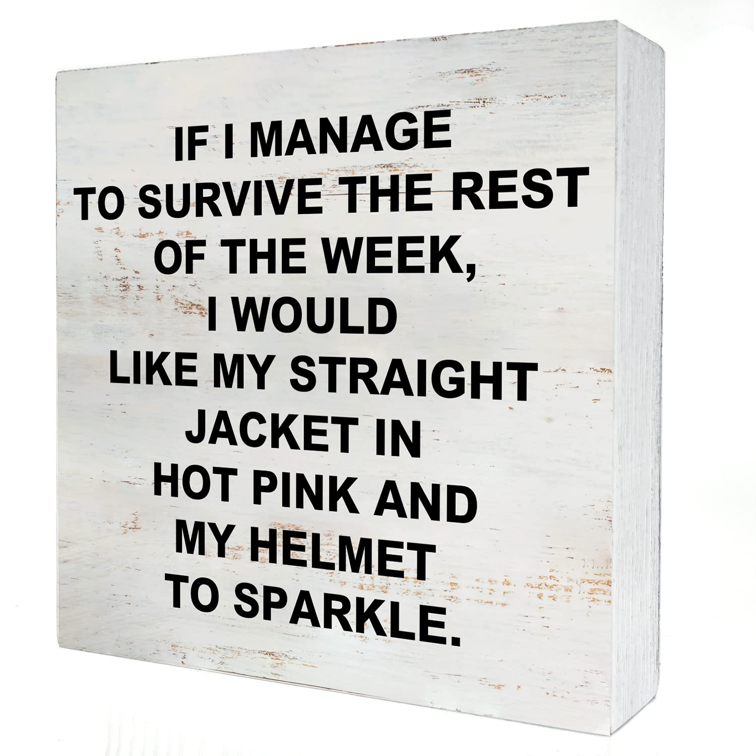 I Match Energies Wooden Box Sign with Saying Desk Decor 5 x 5 Inch Funny Office Box Sign Wood Plaque Block Sign Rustic Home Offi