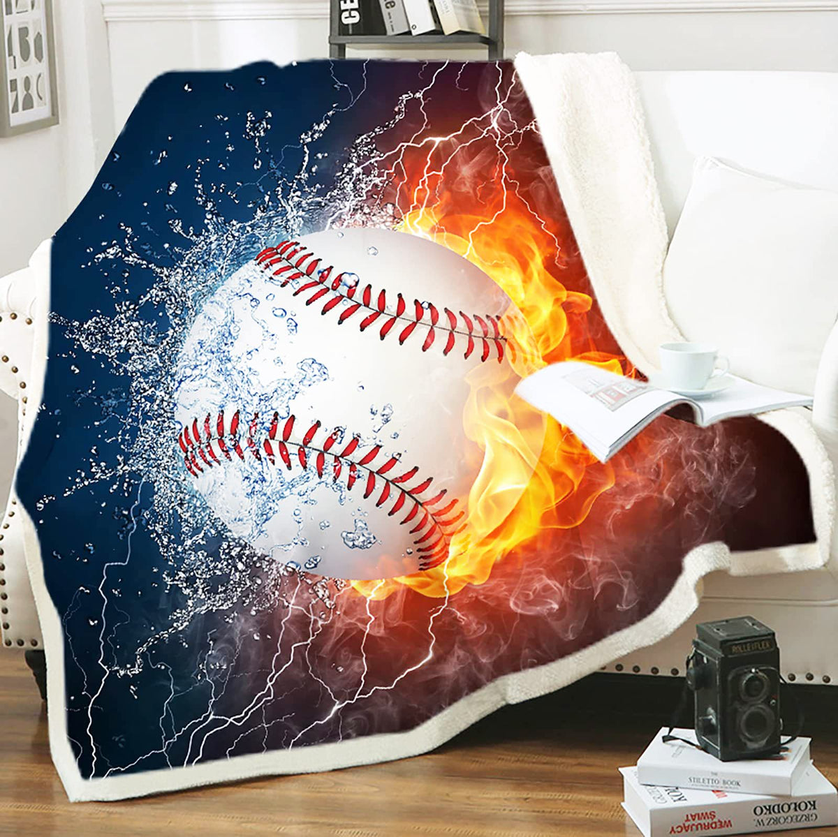 Blytheyes Baseball Blanket Throw Blanket Flannel Blanket Soft Baseball Blanket Adorable Kids Blanket Bed Blanket Super Soft Flan