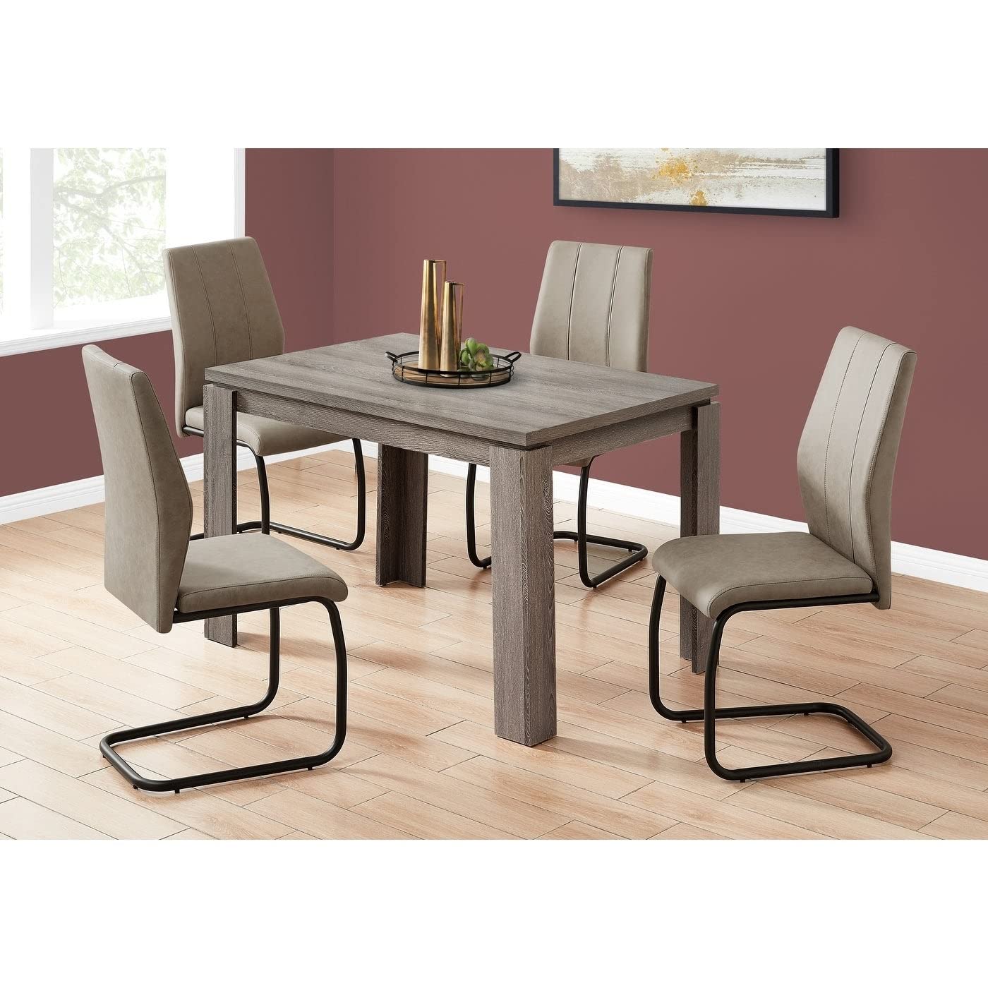 Monarch Specialties 32&quot;X 48&quot; / Dark Taupe Dining Table