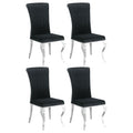 Coaster Home Furnishings Betty Upholstered Side Chairs Black and Chrome (Set of 4)