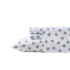 Wrangler - Sheet Set, Breathable & Wrinkle Resistant Bedding, Includes Matching Sham & Pillowcases, Yellowstone Inspired, Stamped Design Luxurious Bedding Set (Tossed Button Blue, Full)