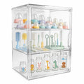 Baby Bottle Organizer, 3 Tiers Adjustable Clear Acrylic Bottles Storage Station Case Box Container, Clear Plastic Bottle Station