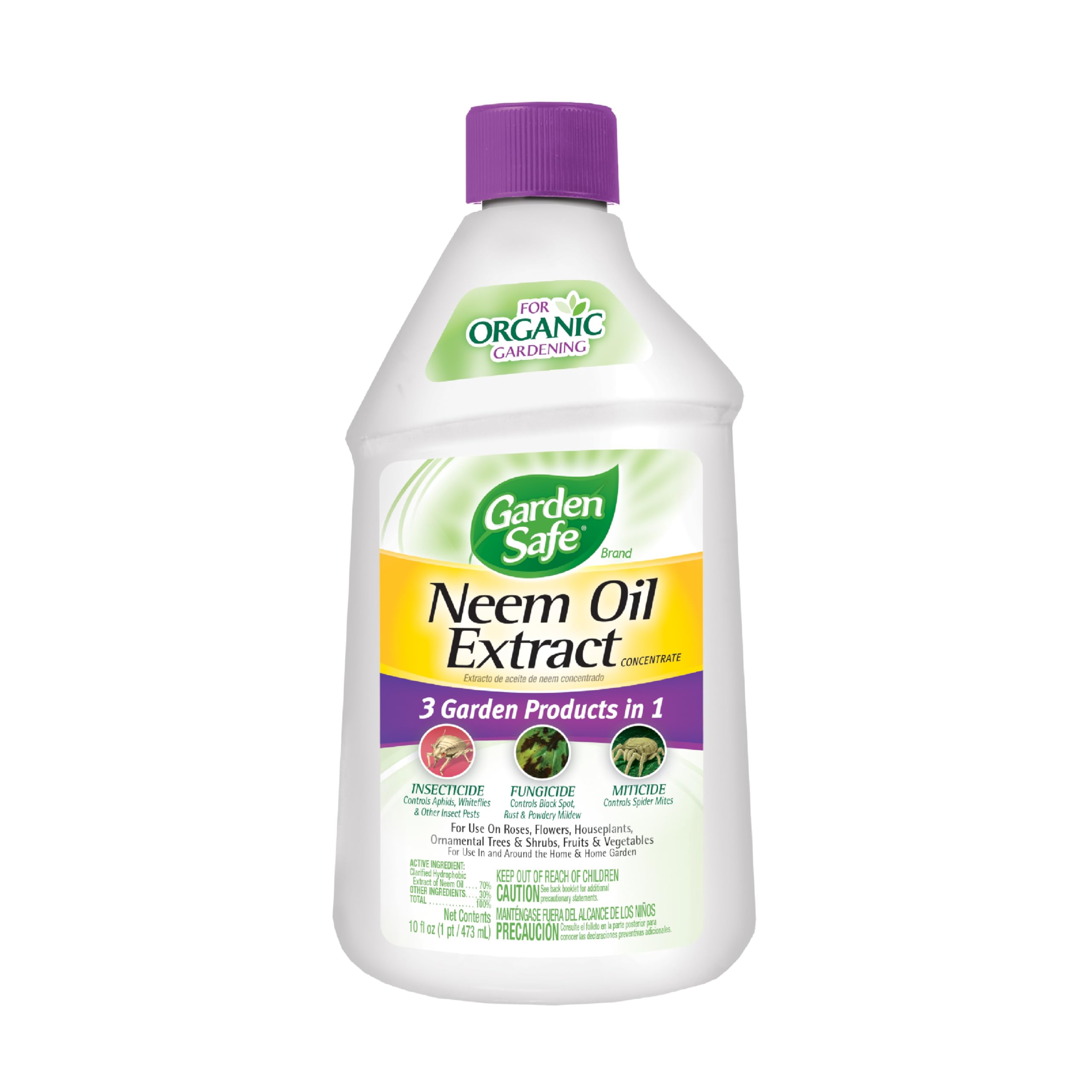 Garden Safe Neem Oil Extract Concentrate, For Organic Gardening, Fungicide, Insecticide, Miticide, Neem Oil For Plants, 10 Fl Ou