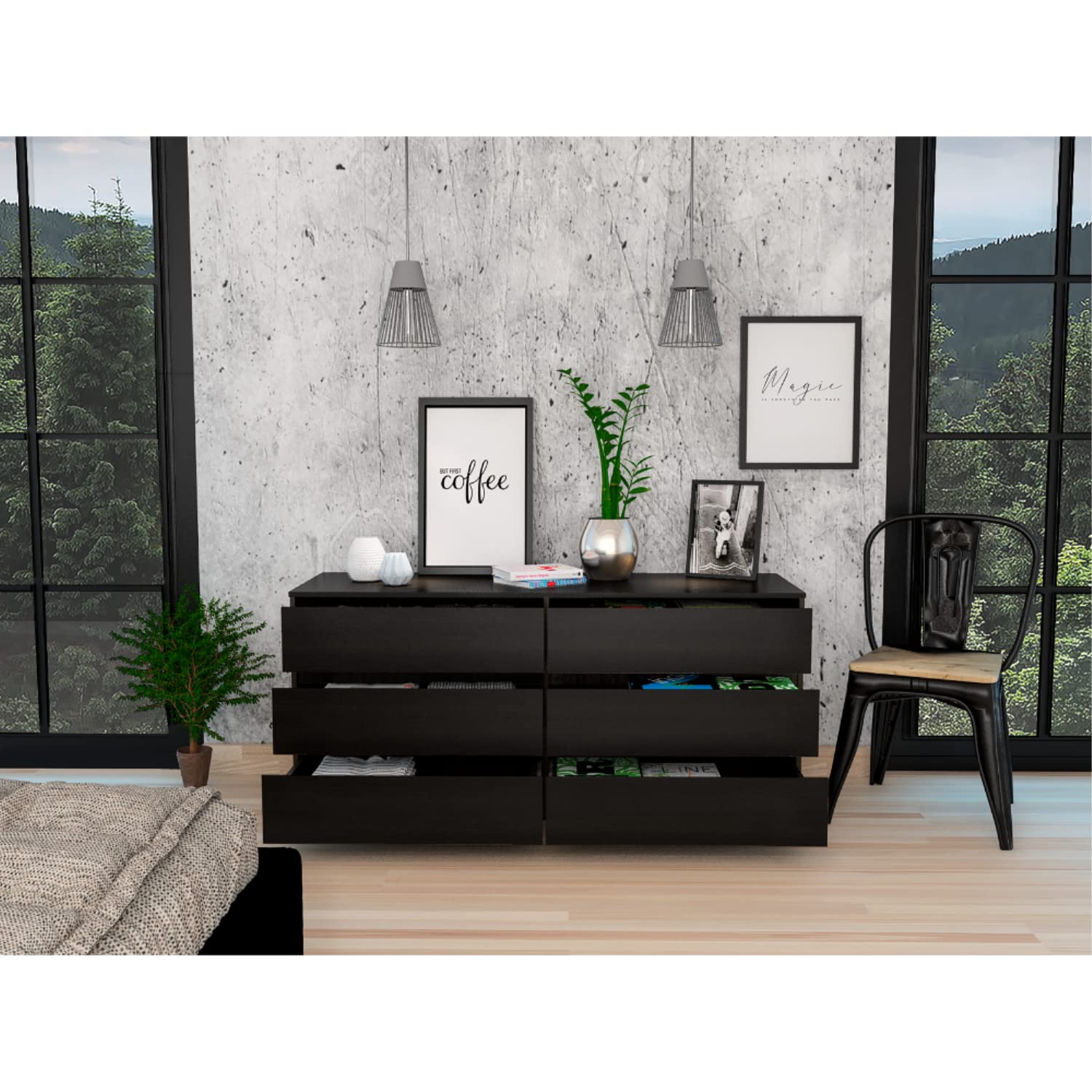 COCORA Modern 6 Drawer Double Dresser