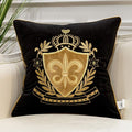 Avigers 20 X 20 Inch Shield Embroidery Velvet Cushion Cover Luxury European Pillow Case Pillowcase Home Decorative For Sofa Chai