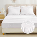 Litanika Comforter California King Size Set White - 7 Pieces Bed In A Bag California King Beddding Comforter Sets, Plain Lightwe