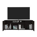 FM FURNITURE Redding TV Stand for TVs Up to 65 with 2 Cabinets, 3 Shelves, and Cable Management, Black