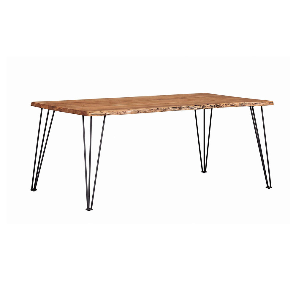 Coaster Furniture Sherman Rectangular Natural Acacia and Matte Black Dining Table 190911