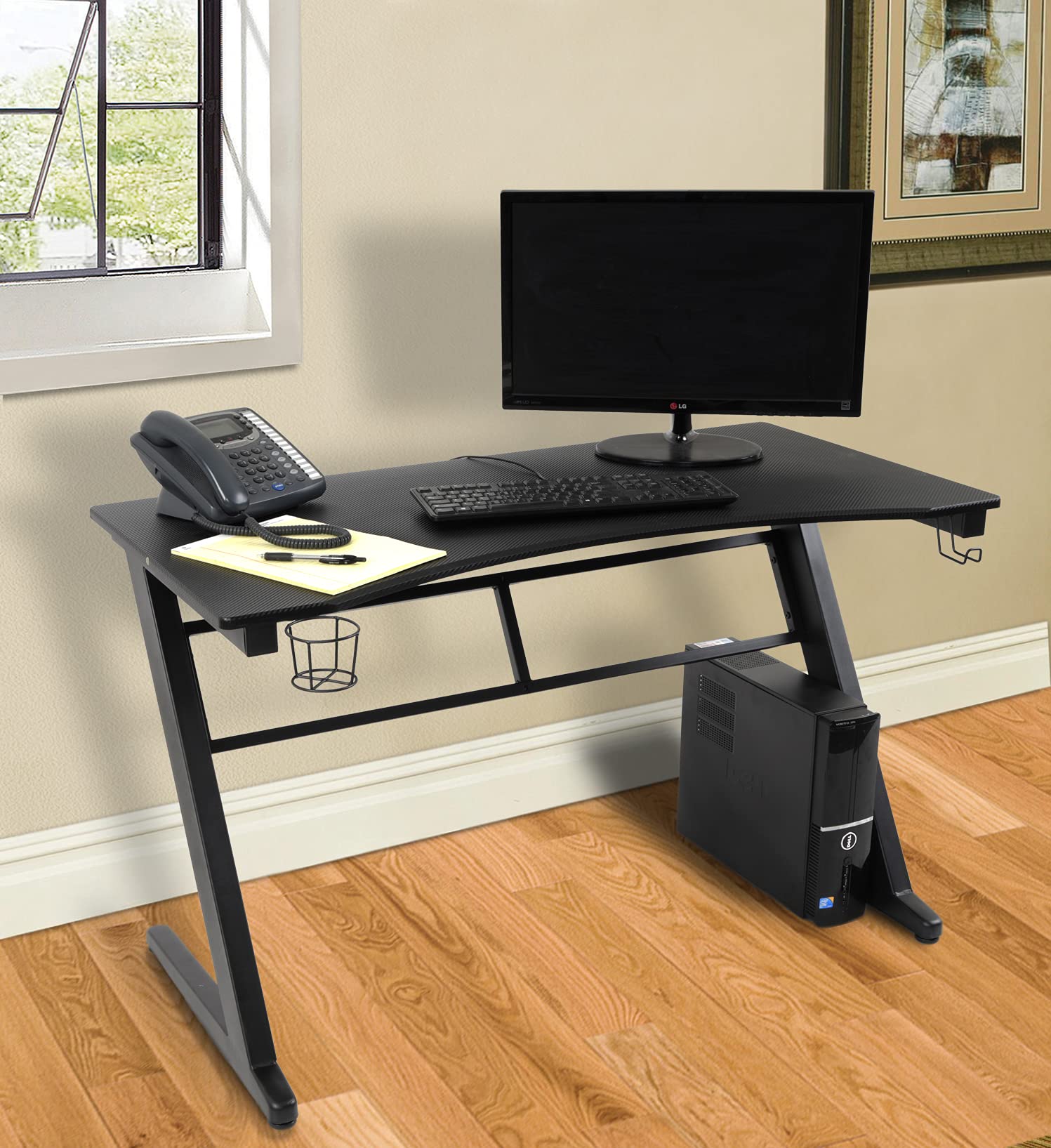 American Furniture Classics OS Home and Office Furniture Model 42245 Tactical Carbon Fiber Top Gaming Desk