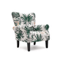 Yoleny Mid Century Wingback Arm Chair,Modern Upholstered Fabric High Back Accent Chair With Wood Legs,Upholstered Single Sofa Cl