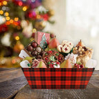 Basket For Gifts Empty, 5 Pcs Sturdy Diy Bulk Gift Basket Kraft Market Tray Cardboard Basket With Handles, Gift Basket Kit Suppl