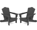 Kingyes Folding Adirondack Chair Set Of 2, Hdpe All-Weather Folding Adirondack Chair, Grey