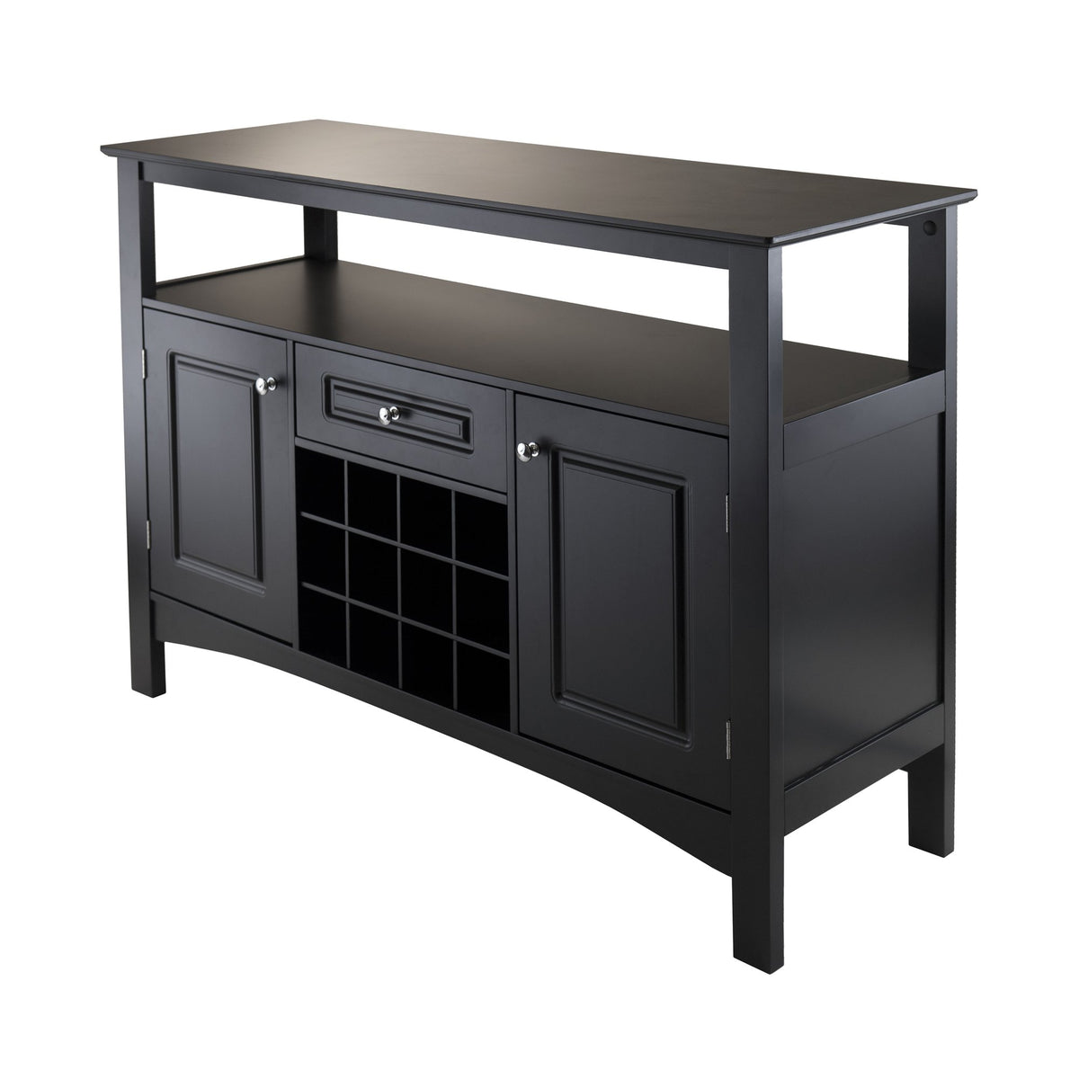 Ergode Wood Orleans Modular Buffet Cabinet | Wine Storage | Sideboard | Cappuccino | 27.56" W x 16.34" D x 35.43" H | Sturdy Wood Construction (20745-VV)