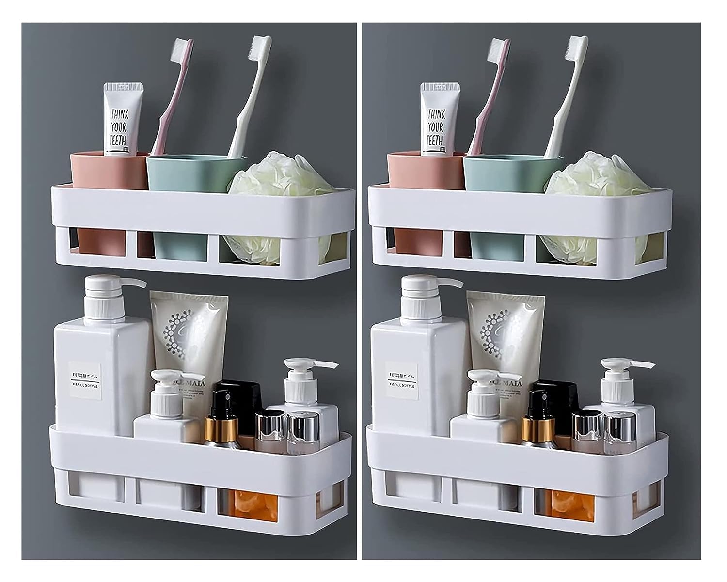 Kesi Bathroom Shelf For Wall, SelfAdhesive Bathroom Organiser With Towel Holder, Ideal Bathroom Accessories For Efficient Space