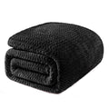 Exclusivo Mezcla Black Fleece King Size Blanket For Bed, Super Soft Cozy Blankets With Decorative Wave Textured, Lightweight Plu