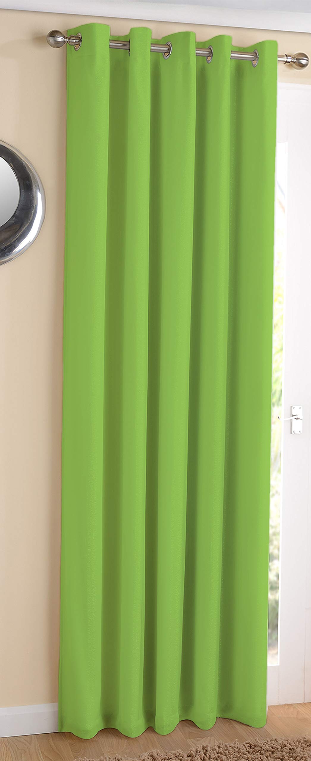 AIRWILL Cotton Apple Green Designed Blackout and Room Darkening 5ft Window Curtains Pack of 1 pc. (Solid  Green)