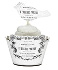 Lillian Rose White Vintage Black Love Bird Cupcake Picks, (WF242 IT)