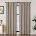 Lecloud Bessie Stone Curtains for Living Room 84 Inches Long 2 Panels, Airy Privacy Light Filtering Curtain Drapes, Faux Linen T