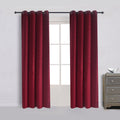 Cherry Home Set Of 2 Velvet Flannel Room Darkening Blackout Curtains Panels Drapes Grommet 52 Wide By 108 Long Burgundy For Livi