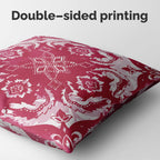 M-Qizi Red Throw Pillow Covers - Flannel Red Pillow Covers 18X18 Set Of 4, Decorative Red Pillow Covers, Chinoiserie Pillow Cove