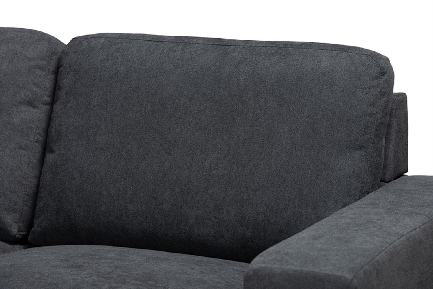 Baxton Studio Nevin Dark Grey Sectional Sofa with Left Facing Chaise