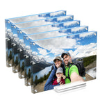 JUOIFIP Acrylic Picture Frame 5x7 Inch 5 pack,Clear Magnetic Photo Frames,Double Side Freestanding Pic Frame for Desktop Display