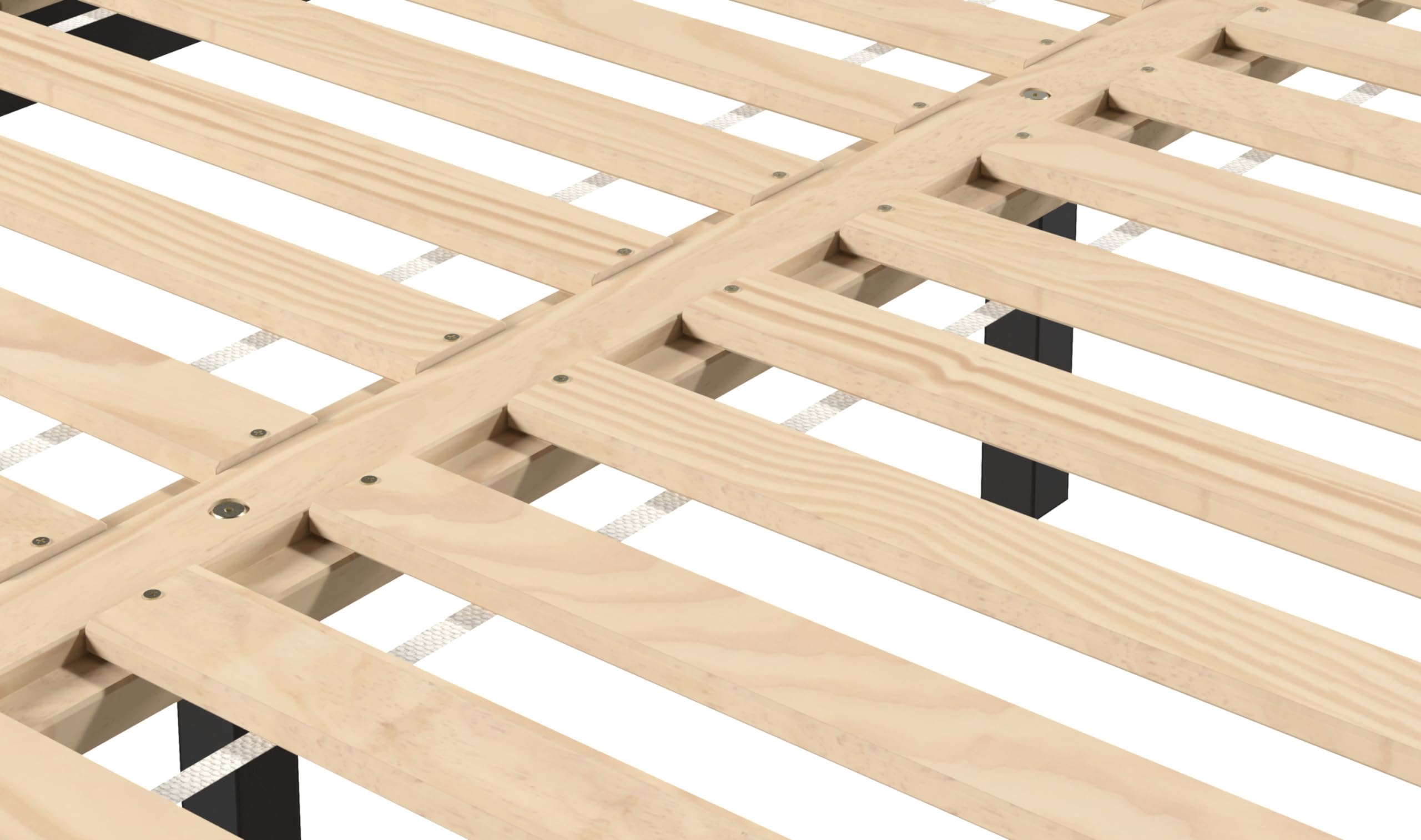 Steve Silver Co Nix Full Platform Bed, Farmhouse, Modern, or Transitional Styling, Solid Pine Wood, Bedroom, 28-Slat Dual-Zone System, No Box Spring Needed, 74.2" L x 53.5" W x 12" H, Black