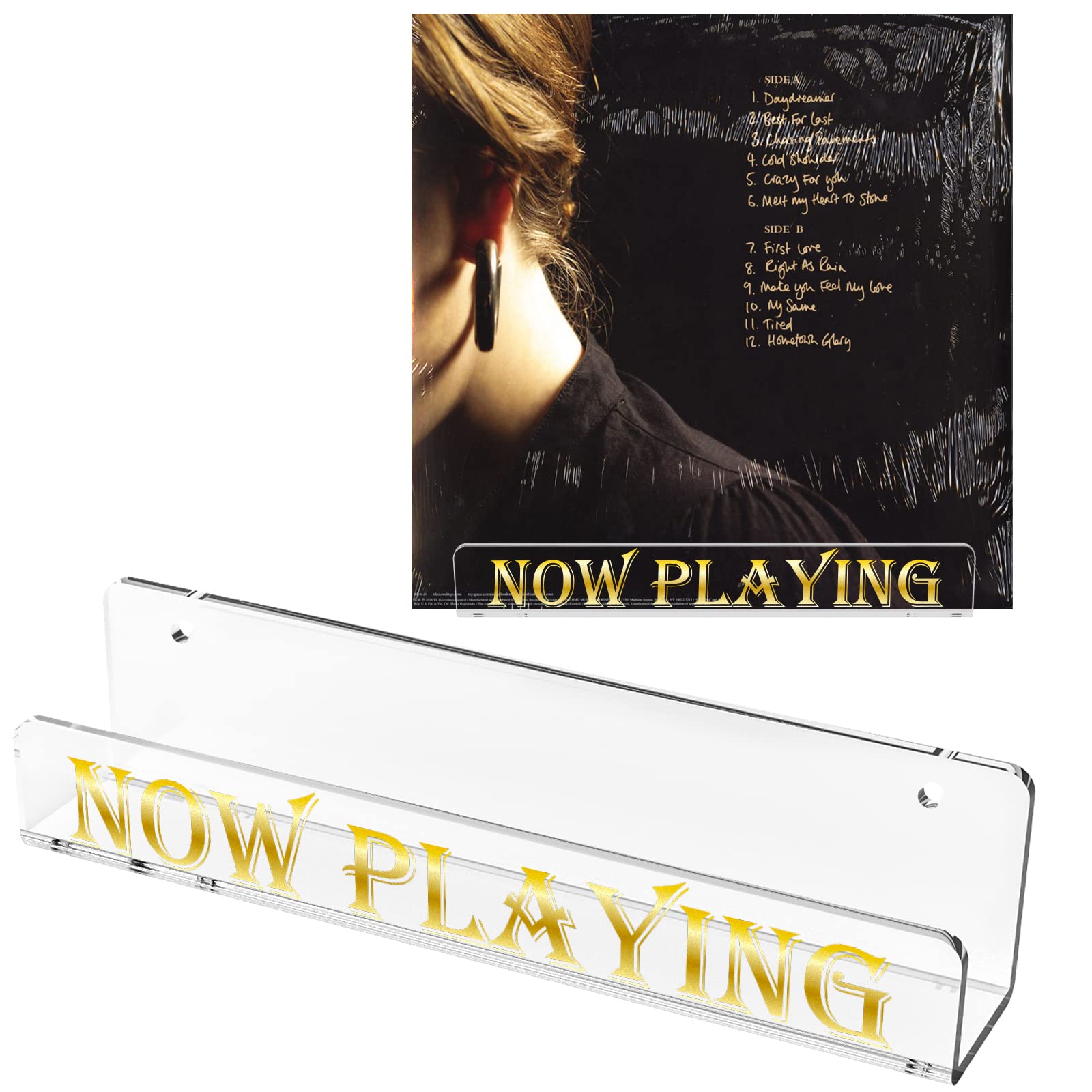 Kamehame Now Playing Vinyl Record Stand, Clear Vinyl Record Holder Wall Mount, Acrylic Album Record Holder Display Your Favorite