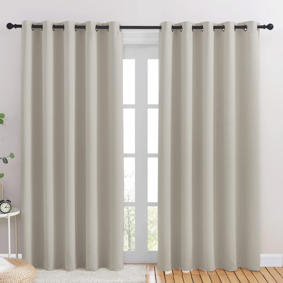 Nicetown Blackout Draperies Curtains For Kids Room, Window Treatment Thermal Insulated Solid Grommet Blackout Drape Panels For B