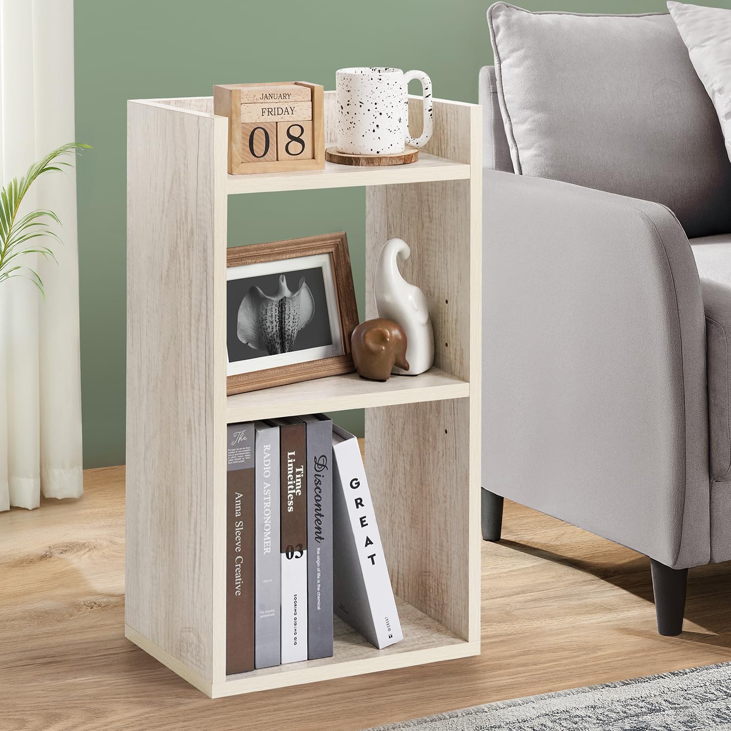 About Space Side Table  Bed Side Tables For Bed Room With 2 Adjustable Shelves | Diy Engineered Wood Night Stand With Storage, 