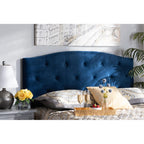 Baxton Studio Leone Modern and Contemporary Navy Blue Velvet Fabric Upholstered Full Size Headboard