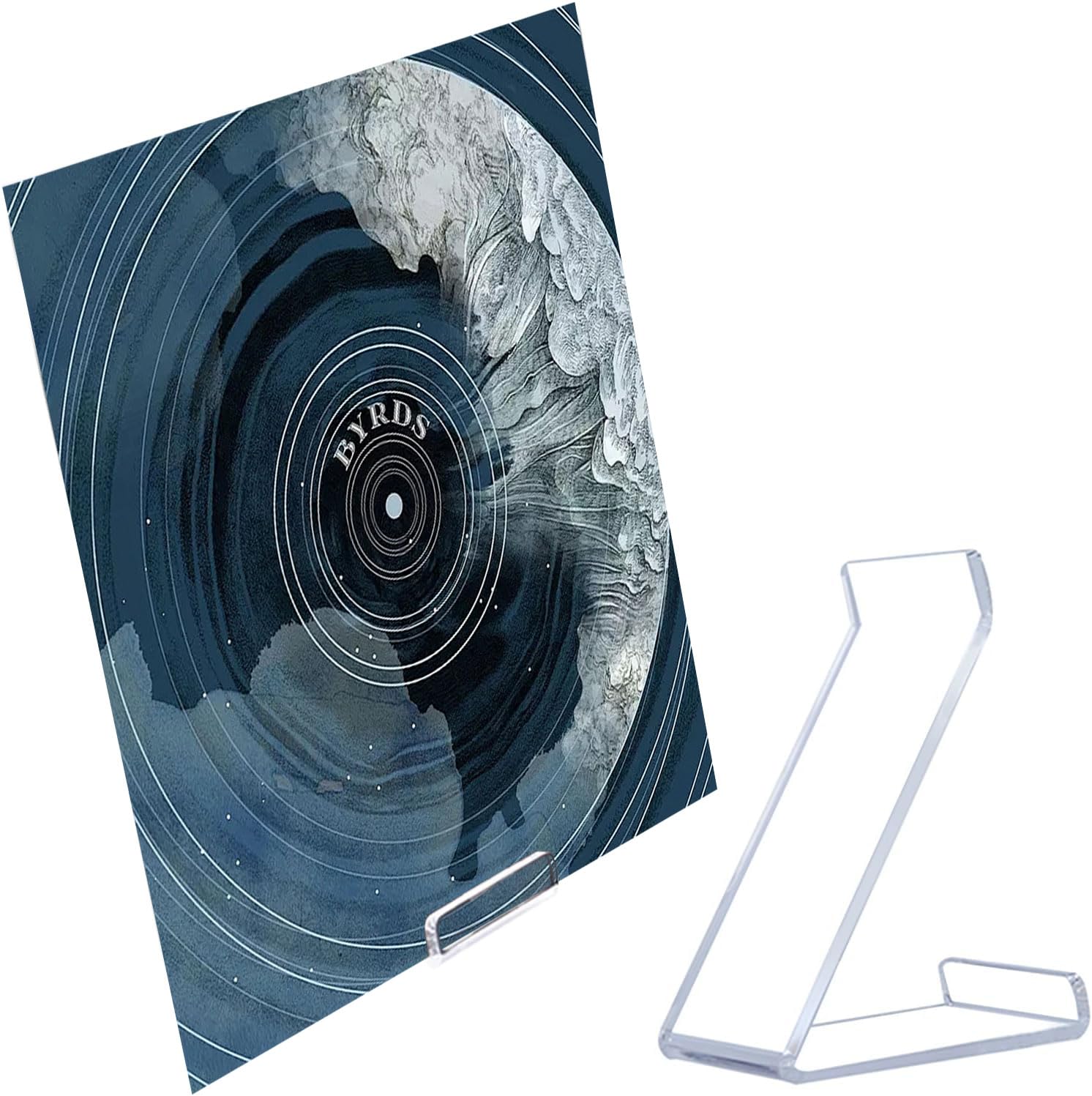 Kalami 3 Pack Now Playing Vinyl Record Stand Display Single Lp No Assembly Required, Clear Acrylic Album Rack Shelf, Fashions Gi