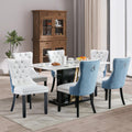 Soarflash Leather Dining Chairs Set Of 6, Tall Back Side Chair, Modern Upholstered Side Chair With Button Back Ring, Solid Wood
