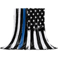 Thin Blue Line Police Blanket Fleece Throw Blankets 40' X 50', Lightweight Super Soft Micrifiber Honor Law Enforcement Usa Vin