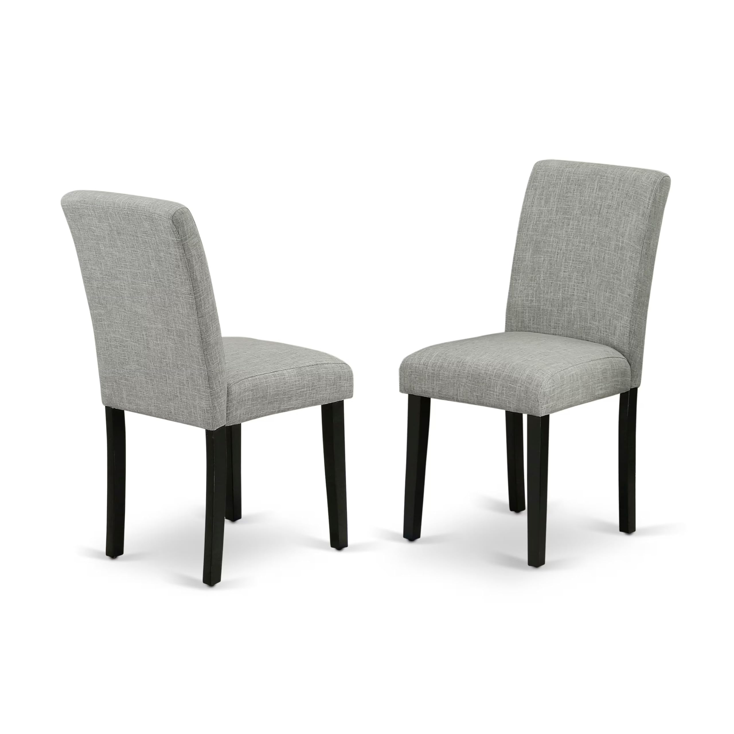 East West Furniture Amab5-Bch-06 5 Piece Dining Set Includes A Round Kitchen Table With Pedestal And 4 Shitake Linen Fabric Parson Dining Chairs, 36X36 Inch, Black & Cherry