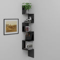 Onlineshoppee Set of 5 Floating Corner Wall Shelves (Black)