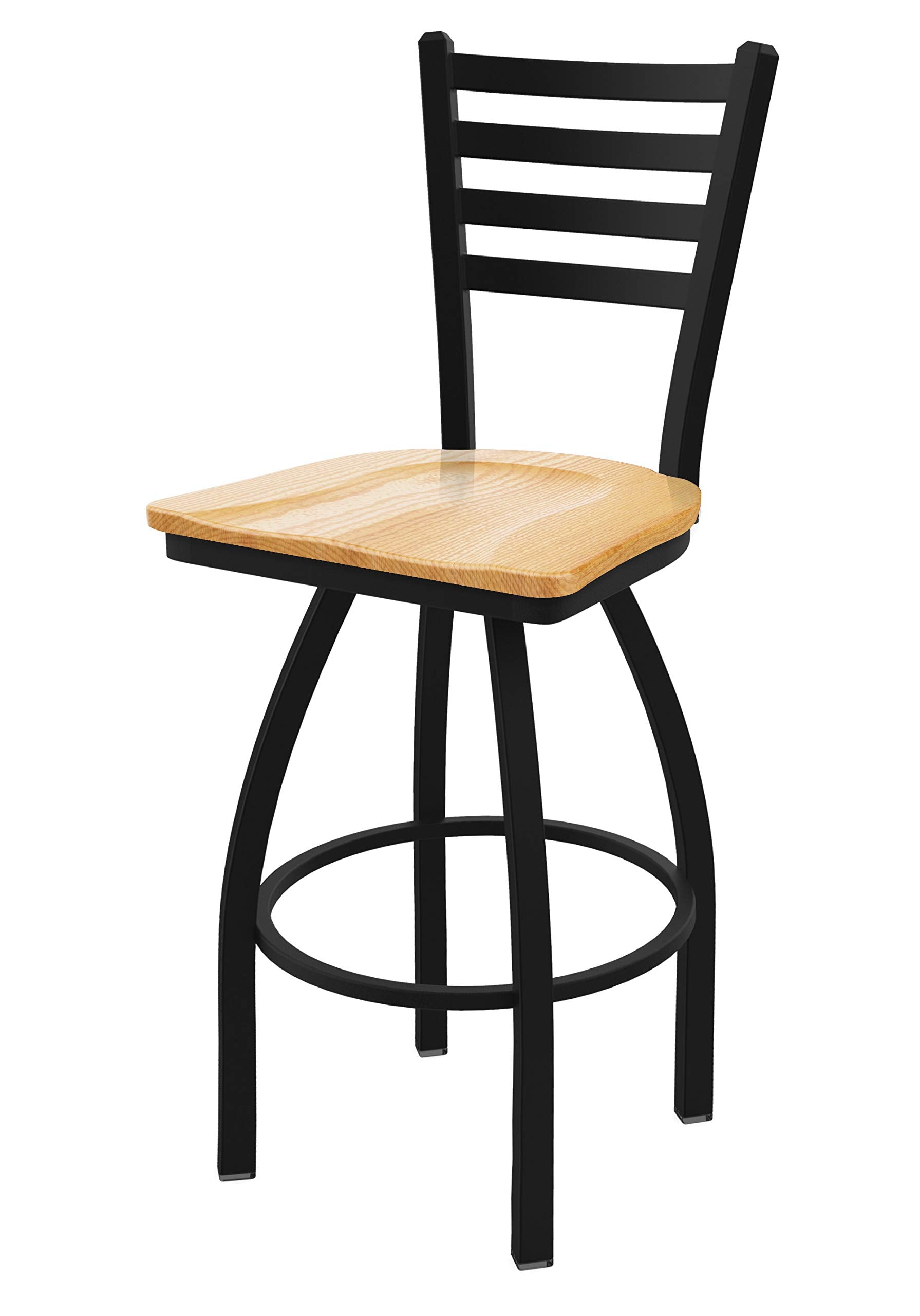 410 Jackie 25 Swivel Counter Stool with Black Wrinkle Finish and Natural Oak Seat
