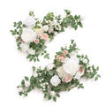 Lings Moment 2PCS Artificial Floral Swags Centerpieces, Wedding Flower Greenery Arrangements for Sweetheart/Head Table Decor We