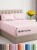 Extra Deep Pocket King Sheets - 4 Piece Breathable & Cooling Bed Sheets - Hotel Luxury Bed Sheet Set - Soft, Wrinkle Free & Comfy - Easily Fits Extra Deep Mattresses - Deep Pocket Lavender Pink Sheets