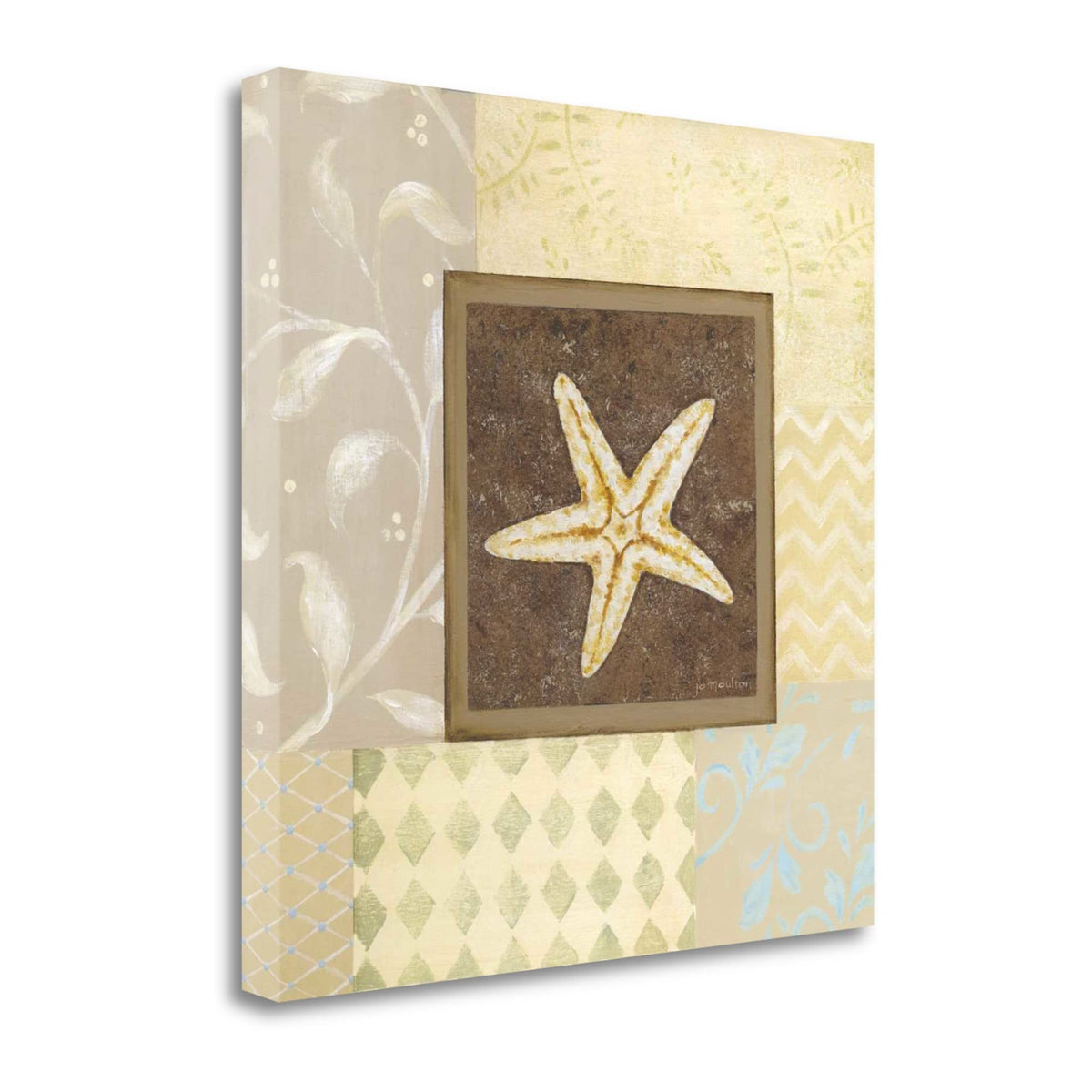 24' Starfish with Multi-Pattern Background Giclee Wrap Canvas Wall Art