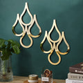 2 Pieces Teardrop Wall Mirror Hanging Wall Mounted Decorative Accent Mirror for Home Living Room Bedroom Bathroom, 15.7 x 11 Inc
