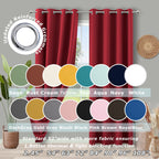 Koufall Christmas Curtains Red 2 Panels For Bedroom Living Room,Blackout Window Room Darkening Grommet Xmas Curtain Drapes 84 In