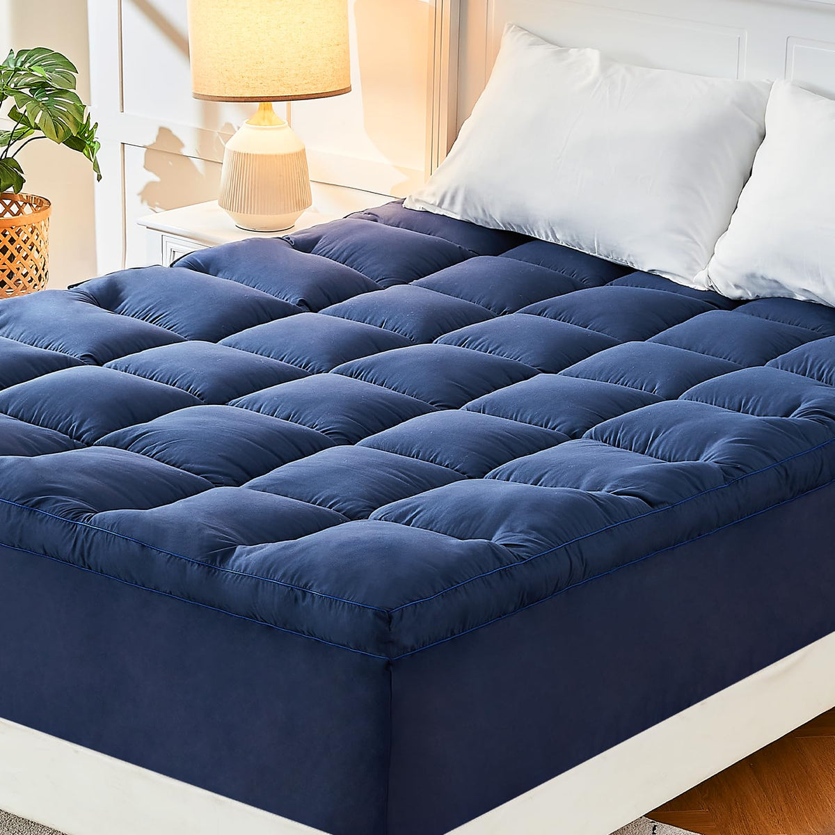 Cymula Mattress Topper Queen, Cooling Mattress Pad Cover, Extra Thick Pillow Top Mattress Topper With 8-21 Inch Elasticated Deep