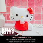Surreal Entertainment Sanrio Hello Kitty Adult Reversible Neck Roll Pillow | Travel Essentials For Extra Comfort Support In Airp