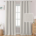 H.VERSAILTEX Linen Curtains Blackout Curtains 84 inches Long Room Darkening Thermal Insulated Grommet Top Window Drape for Bedro