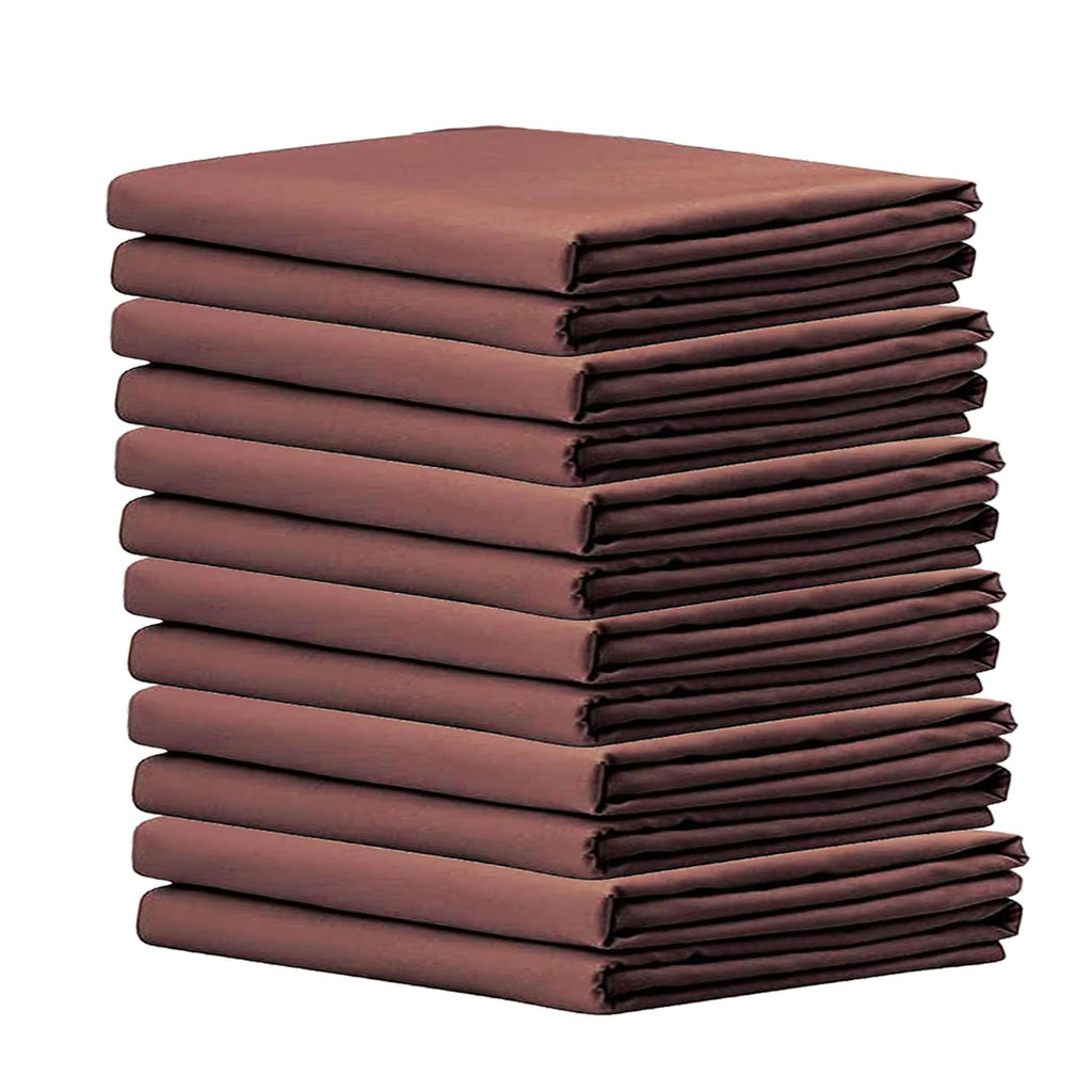 Premium Coffee Pillowcases 12 Pack, Standard Queen Size, Soft Brushed 1800 Thread Count Microfiber, Allergies Free, Wrinkle Resi