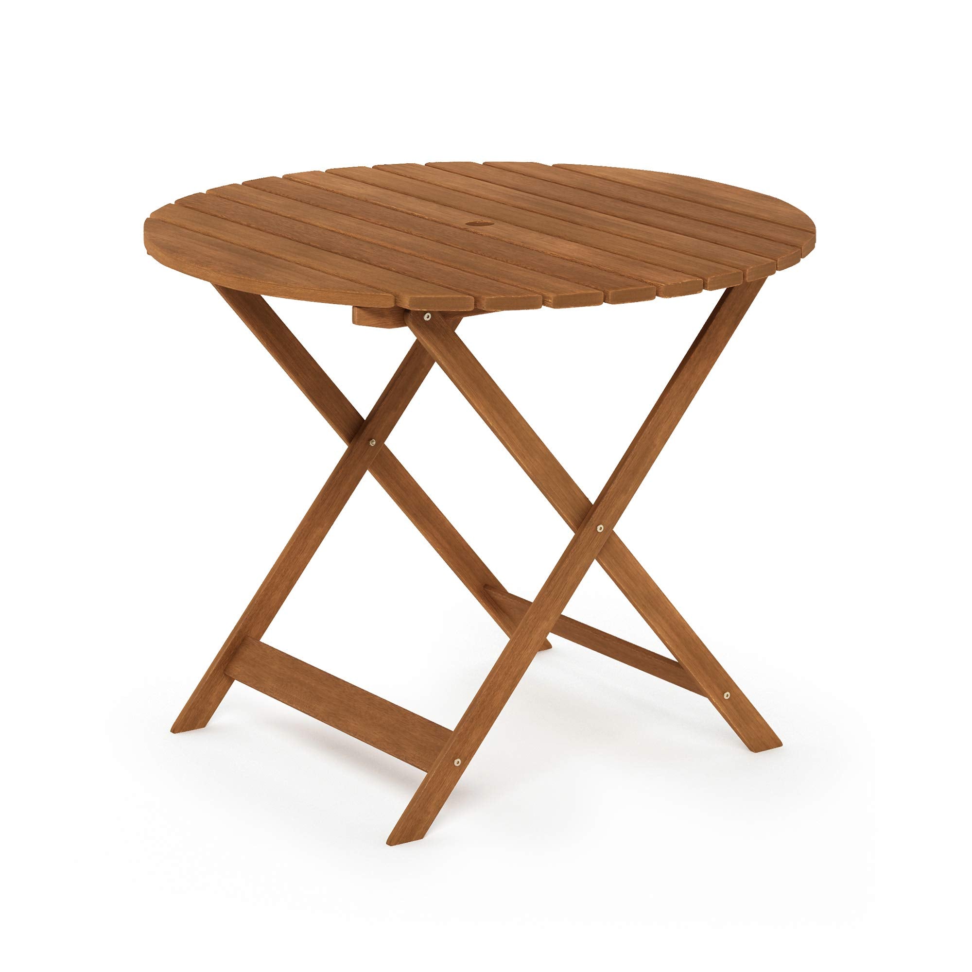 Furinno FG19018F Tioman Outdoor Hardwood Nation Round Dining Table, Natural